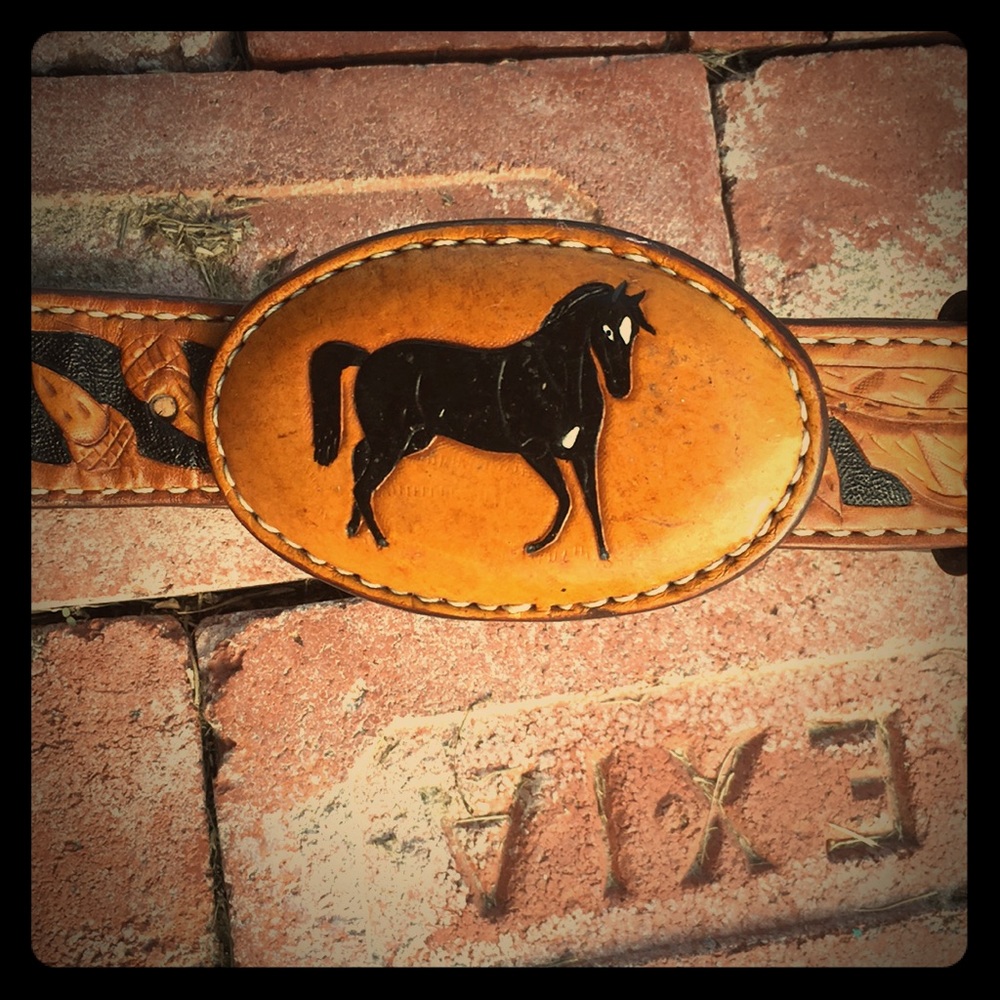 Vintage western belt, handmade all leather